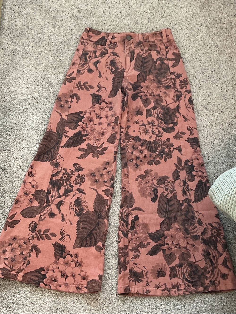 Pilcro Adi Floral Wide-Leg Pants ~ Vintage Rose - Picture 3 of 10
